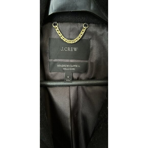 J Crew stadium wool cocoon coat in black - Size 12 - Picture 4 of 5